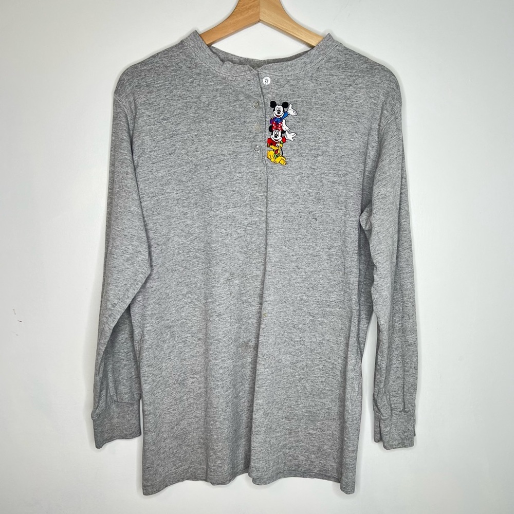 Vintage 90s Disney Mickey embroidered henley shirt